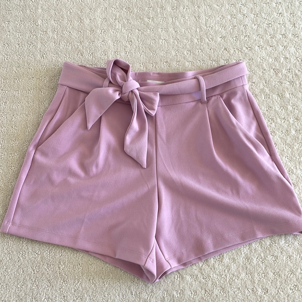LOFT High waist tie shorts